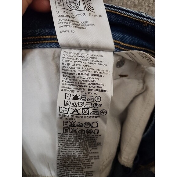 Levis 512 Perfectly Shaping Straight Leg Jeans Womens 16W Blue Stretch - Picture 6 of 8